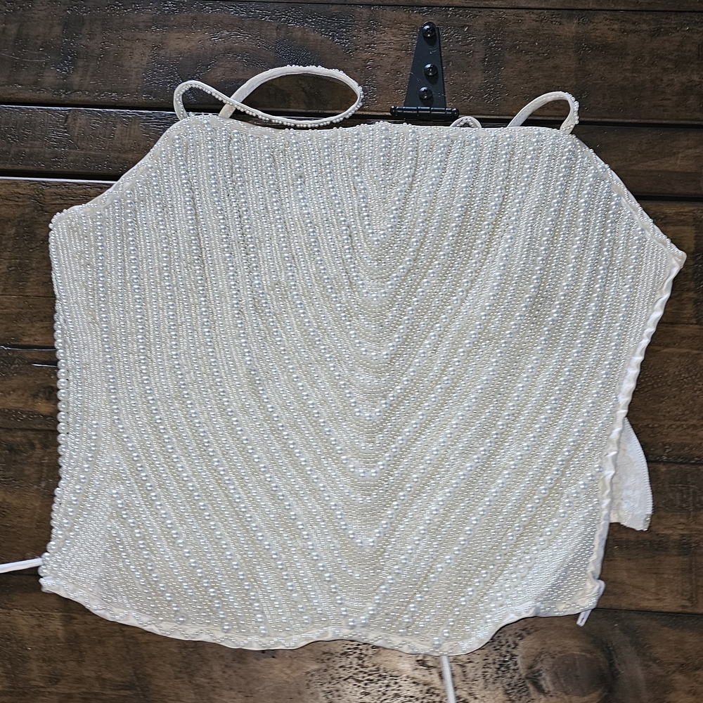 Victoria's Secret White Ribbed Tie Front Camisole